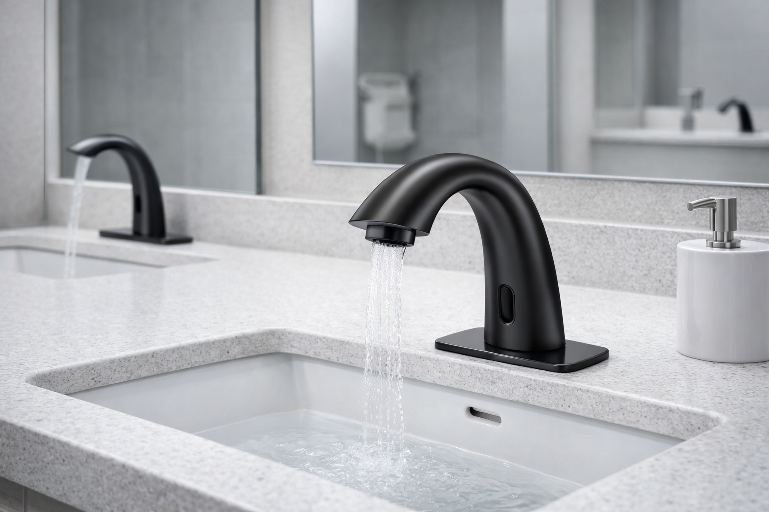 Fontana touchless faucets in corporate office and healthcare clinic installations